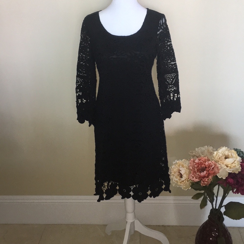 Black lace, long sleeve Alfani dress, size XS